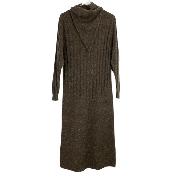Vintage 80s Geraldine Peterson Long Cowlneck Sweater Dress Women Small Maxi Midi - Picture 1 of 11